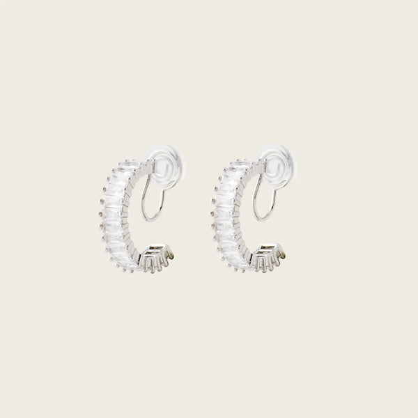Earrings - Clip On - Silver - Coil - Fashion
