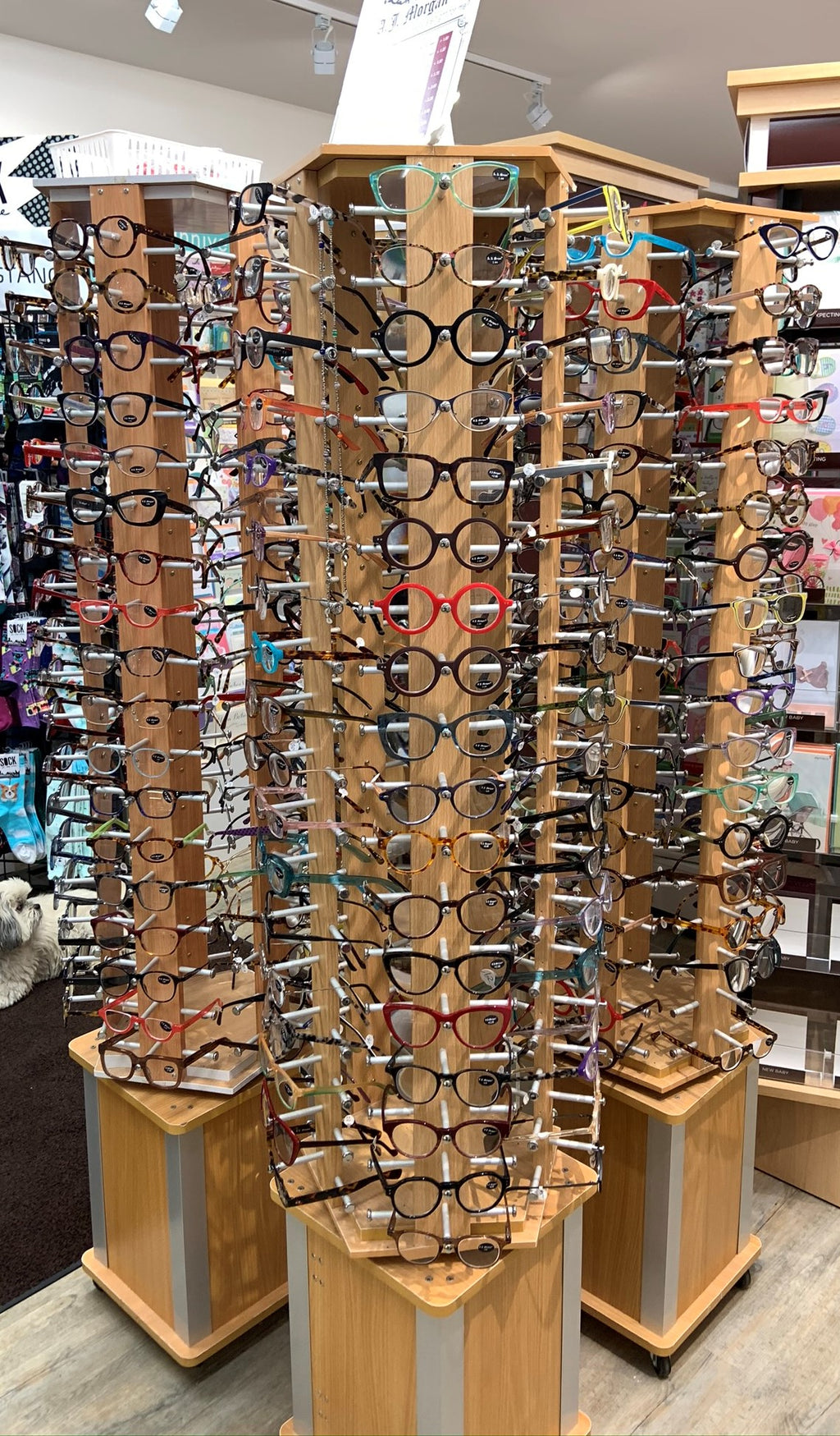 Glasses are available in store only at this time