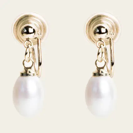 Earrings - Clip On - Cushion Pearl - Drop - Fashion