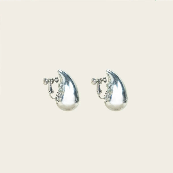 Earrings - Clip On - Silver - Drop - Fashion