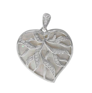 Pendant - .925 SS - Mother of Pearl heart - #194