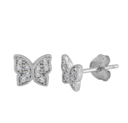 Earrings - .925 SS - CZ Butterfly Studs #1657