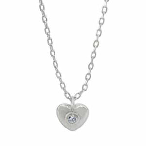 Necklace - .925 SS - heart with CZ #094