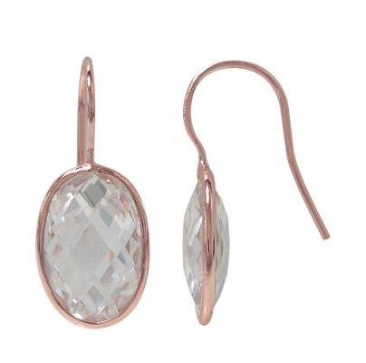 Earrings - .925 SS Rose gold plated CZ #1559