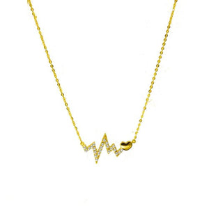 Necklace - .925 SS - CZ Heartbeat - #19535